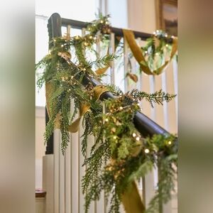 Anthropologie Faux Cedar Garland, Evergreen 6'